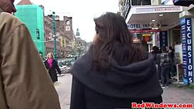 this black dutch hooker in stockings sucks cock before getting fucked hard 😈