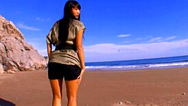 Hot Asian Pornstar Sharon Lee Strips at the Beach