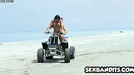 Is this the hottest latina fucking on the beach with her big tits bouncing?