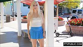 fresh 18 teen fingering herself in public under tiny skirt