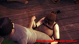 Lara Croft Cosplay Hentai Sex With Man In Animated Manga