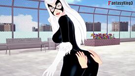 Black Cat Felicia Hardy Screwing Spider-Man in Wild POV Action