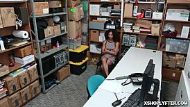 Lp officer bends over Nia Nixon for a rough doggy pounding. Shoplifting teen pays with her tight pussy!