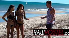 Casual Brunette Teen Enjoys Rough Deep Throat Blowjob with Monster Cock in Bondage