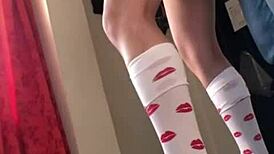 busty petite college girl gets fingered to wet orgasm