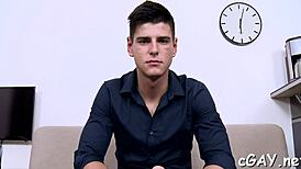 Hardcore hunk sucking cock in gay arse drilling