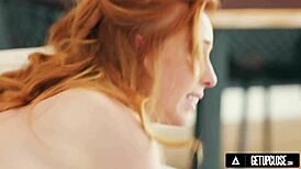 Up Close: Redhead Madi Collins Rides Boyfriend's Cock for Pleasure