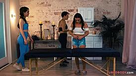 group massage with olive glass veronica valentine evelyn claire