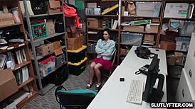 Karlee Grey, The Teen 18+ Babe, Flogs A Huge Erect Cock In The Shop