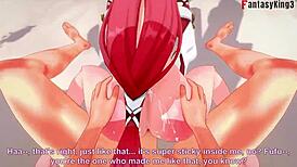 yae miko fucking ahegao face in genshin impact, she says