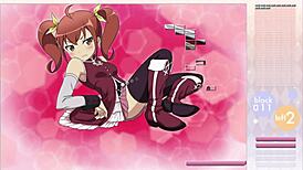 Kurusu Kanako strips during Arkanoid gameplay with clothes ripped.