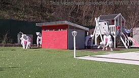 Easter Bunnies Gone Wild with Anna De Ville in 7on1 Deep Anal!