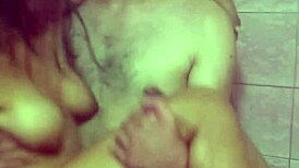 Look at this otaku couple bathing and showing their small tits!