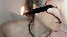 Slave Receives Cumshot and Blowjob in BDSM Session with Whore