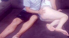 i count my stepsister's freckles, she gets horny, we masturbate together then fuck.