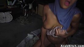 arab massage session at the military base, petite girl in uniform getting a relaxing touch