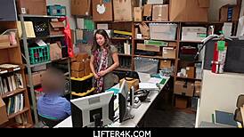 I lift4k as dirty lp officer catching scared teen 18+ shoplifter shane blair at work, wanting her pussy in the office