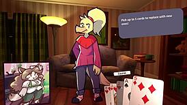 i'm playing furry strip poker with two chicks, clothes ripping off