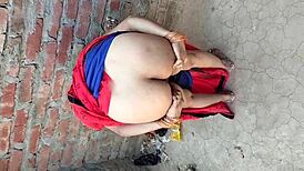 On a country ranch, a woman gets bent over for doggystyle anal fucking and muff diving.