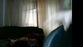 Blonde Russian bitch shows big ass and tits on webcam