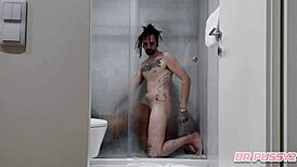 ebony luxury escort fucks client in motel bathroom 😏