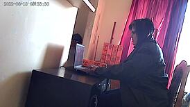 Damn! Watch this CCTV catch a secretary deepthroating the boss’s cock right at work.