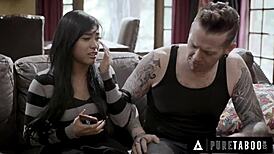 Insecure gf fucks stepbro out of jealousy.