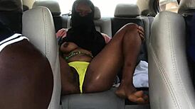 Amateurs finger shaved pussy on roller coaster