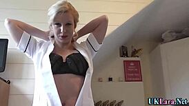 I’m So Thrilled Watching This British Nurse Suck a Huge Cock in Stockings
