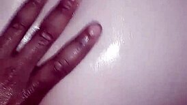 oiled bbw blonde takes big black cock pov