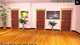 teacher whore plays dirty pool games with monster cock in hentai action