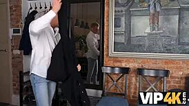 Vip4k Black-Haired Babe Fucked After Cunnilingus And Creampied From Behind