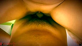 Bathroom quickie on the washing machine with tight pussy creampie