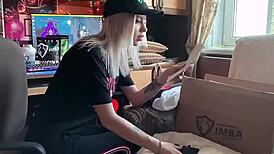 Russian teen amateur gets creampie blowjob assfucking anal.