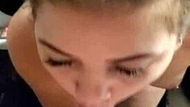 Hot Brunette With Pigtails Gives Intense Blowjob In RV, POV Cumshot