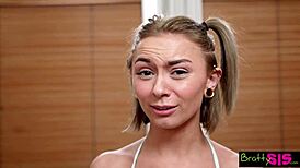 playful chloe temple begs her stepbro for his cum and the car keys in this pov scene.