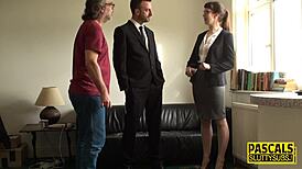 ass belted sub gets pounded hard in stockings