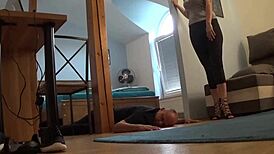 Trampling fetish session.