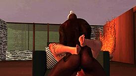 blonde hentai babe takes big cock in wild interracial mix