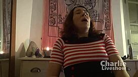 i’m goin crazy with this huge glass dildo in charlie’s butt