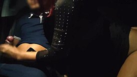 Uber driver got lucky, fucked big ass amateur without condom.