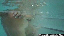 horny divas vicky vette and teal conrad playing nude in the pool