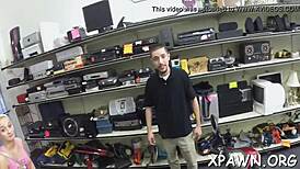 Hey, amateur shows off sexy moves for quick cash, nice!