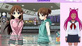 Vtuber engages in solo masturbation while playing Go Go Nippon game, reaching orgasm with vibrator.