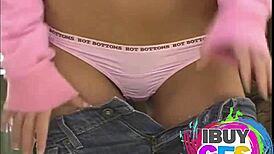 I am a hot brunette posing in panties for a nude photoshoot