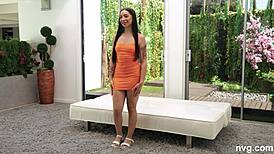 Beautiful Latina Feels Intense Orgasms During Passionate Audition Sex on Sofa