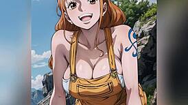 nami one piece gives french jerk off instructions