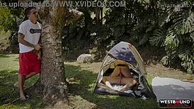 annie marin gets wild in camping threesome with pals