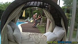 Round booty lesbian babe gets pussy toyed 😍