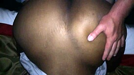 Fat black ass bent over takes big white cock in doggystyle POV